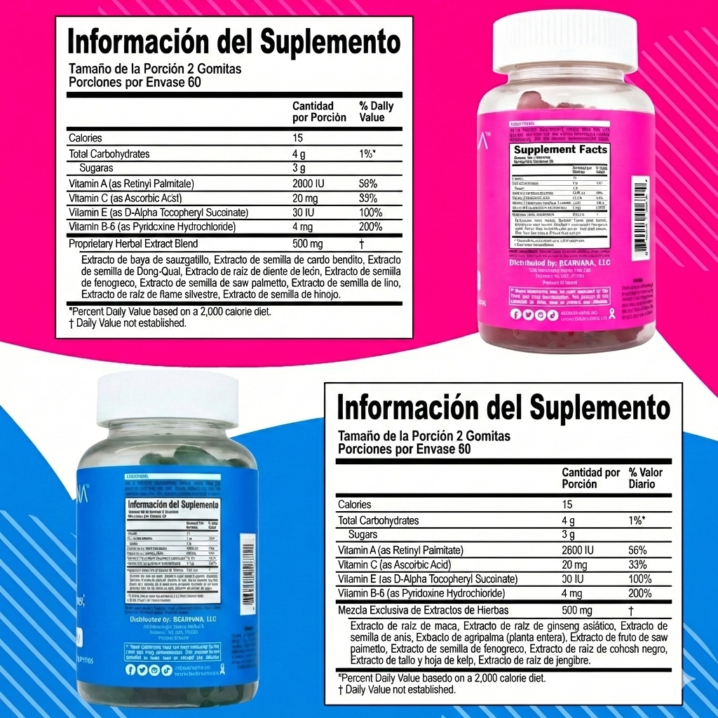Dúo Gomitas Bearvana- Para Crecimiento de Busto y Glúteo