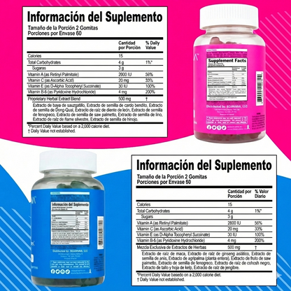 Dúo Gomitas Bearvana- Para Crecimiento de Busto y Glúteo